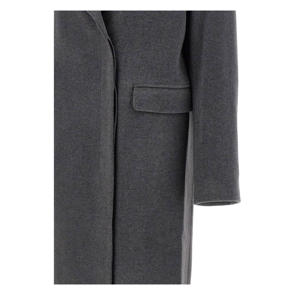 Remain Birger Christensen Grijze wollen jas met pieklapel Gray Dames