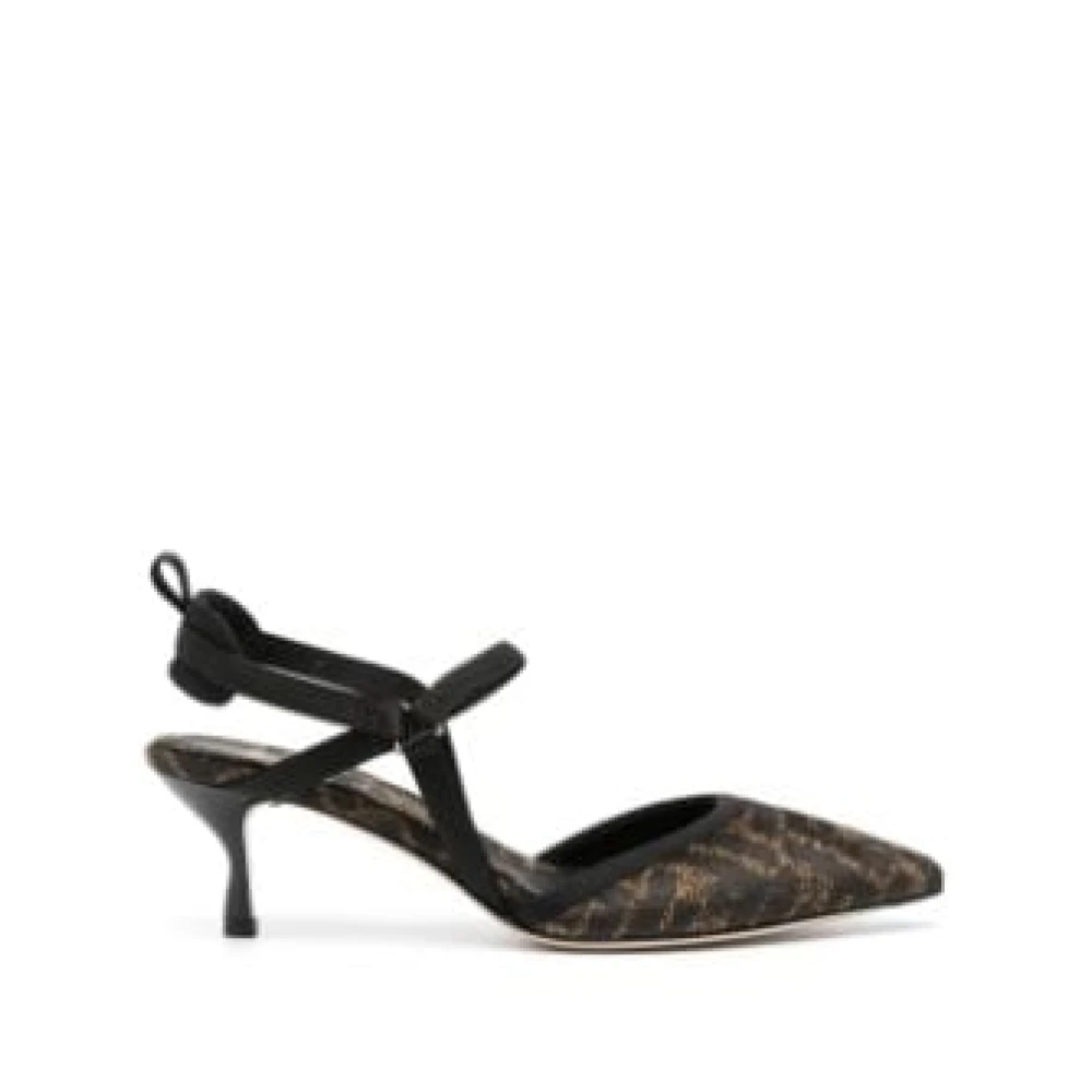 Fendi Monogram Jacquard Slingback Pumps Brown, Dam