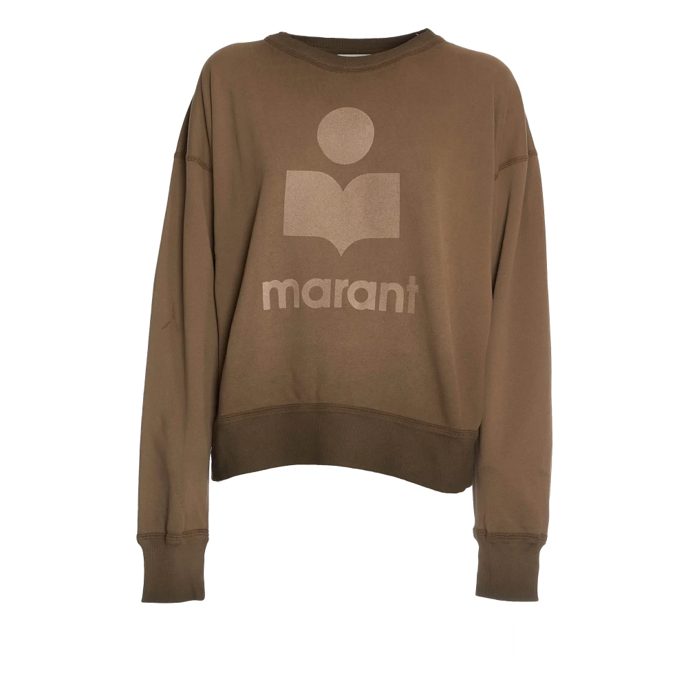 Isabel Marant Étoile Khaki Crew-Neck Sweatshirt Aw24 Brown Dames