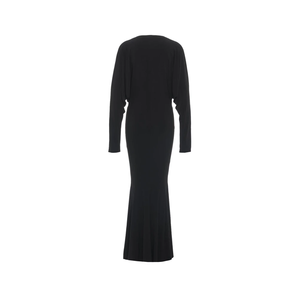Norma Kamali Zwarte Fit and Flare Jurk Black Dames