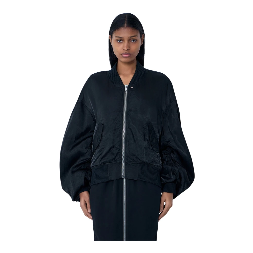 Rick Owens Black Oversized Bomber Jacket - Female - Bomber Jackets - M - Jackets