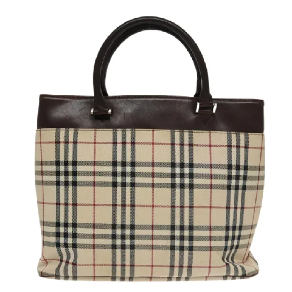 Burberry Vintage Pre-owned Canvas handbags Beige Dames