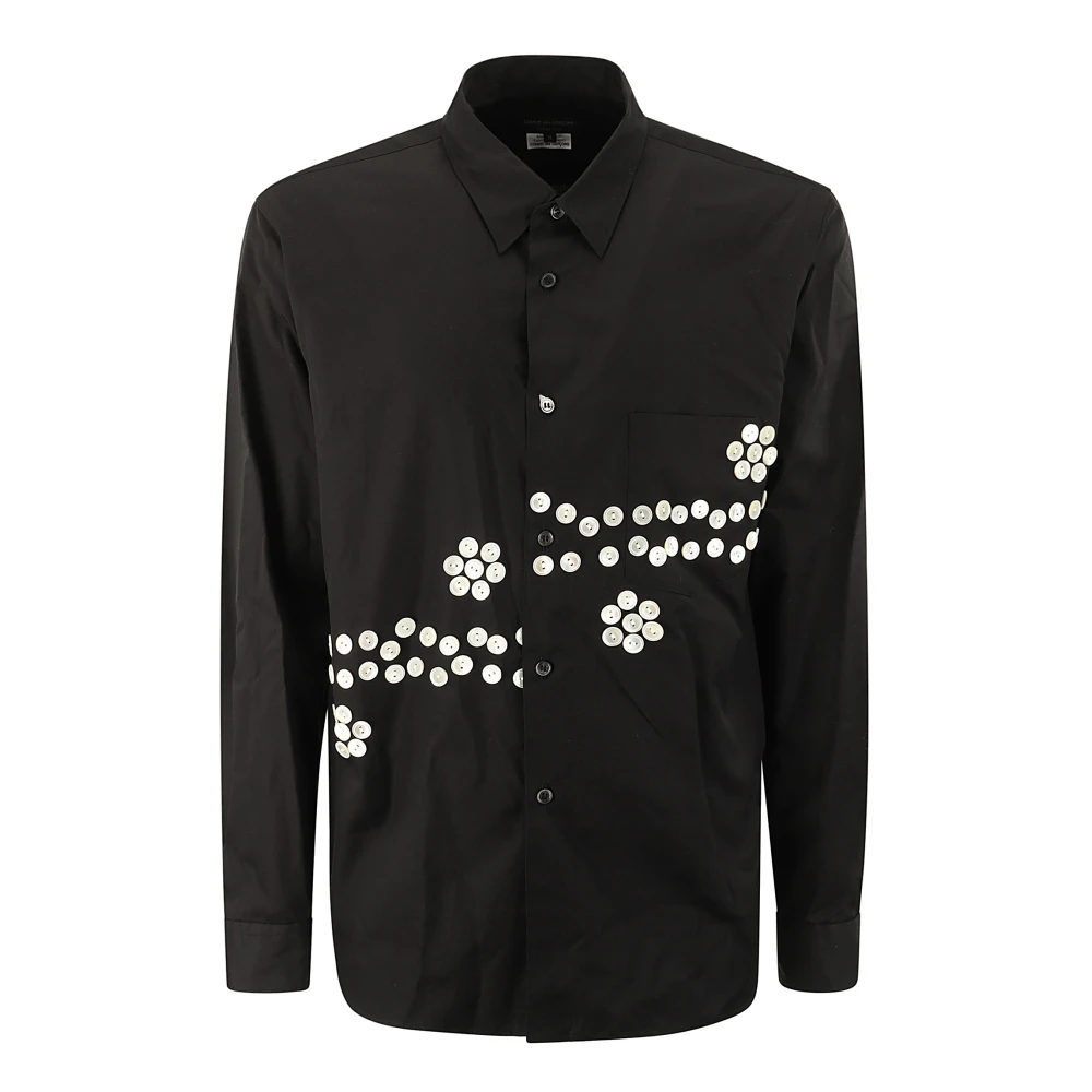 Comme des Garçons Overhemd met knoopsluiting en decoratieve knopen Black Heren