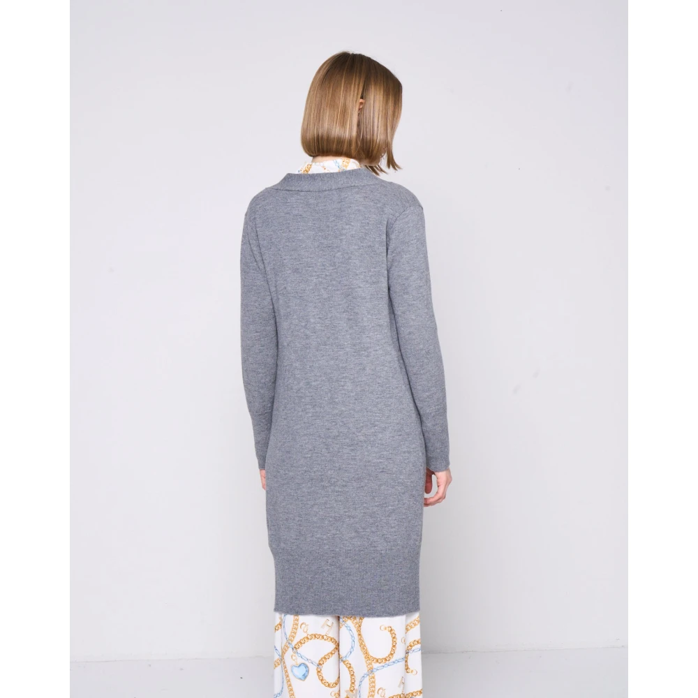 Silvian Heach Lang Vest met Broche Gray Dames