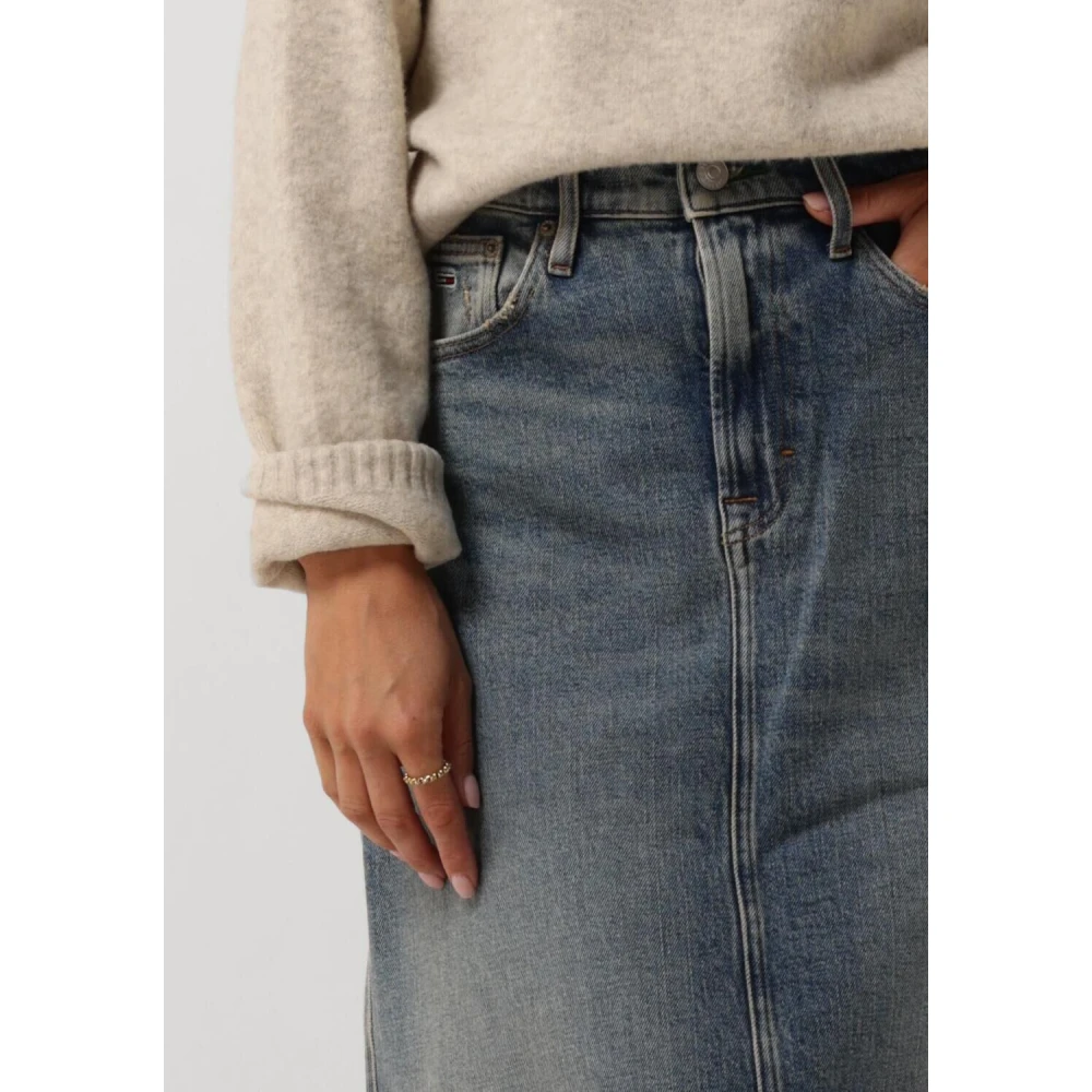 Tommy Jeans Blauwe Maxi Rok Claire Blue Dames