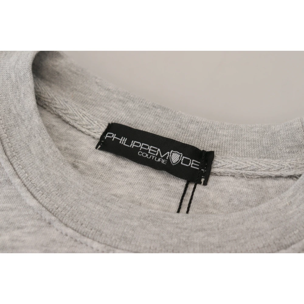 Philippe Model Elegante Grijze Bedrukte Katoenen Trui Gray Dames