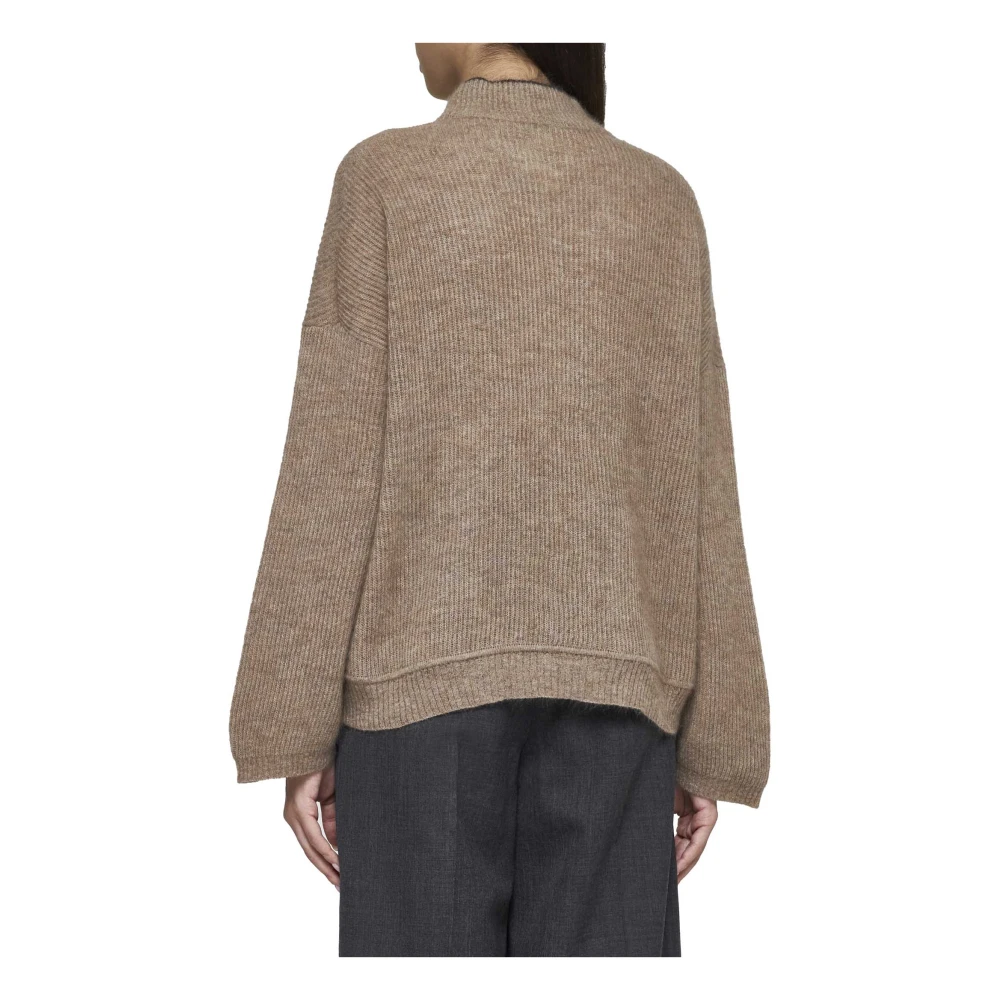 BRUNELLO CUCINELLI Ribgebreide Mohair Wol Trui Brown Dames