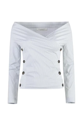 Off-Shoulder Randig Topp