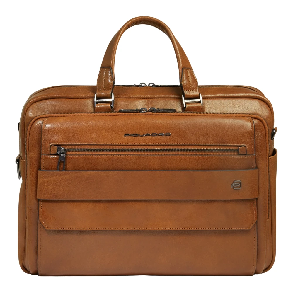Piquadro Men's Beige Personalizable Laptop Bag 15-6" - Laptop Bags & Cases - One Size - Bags