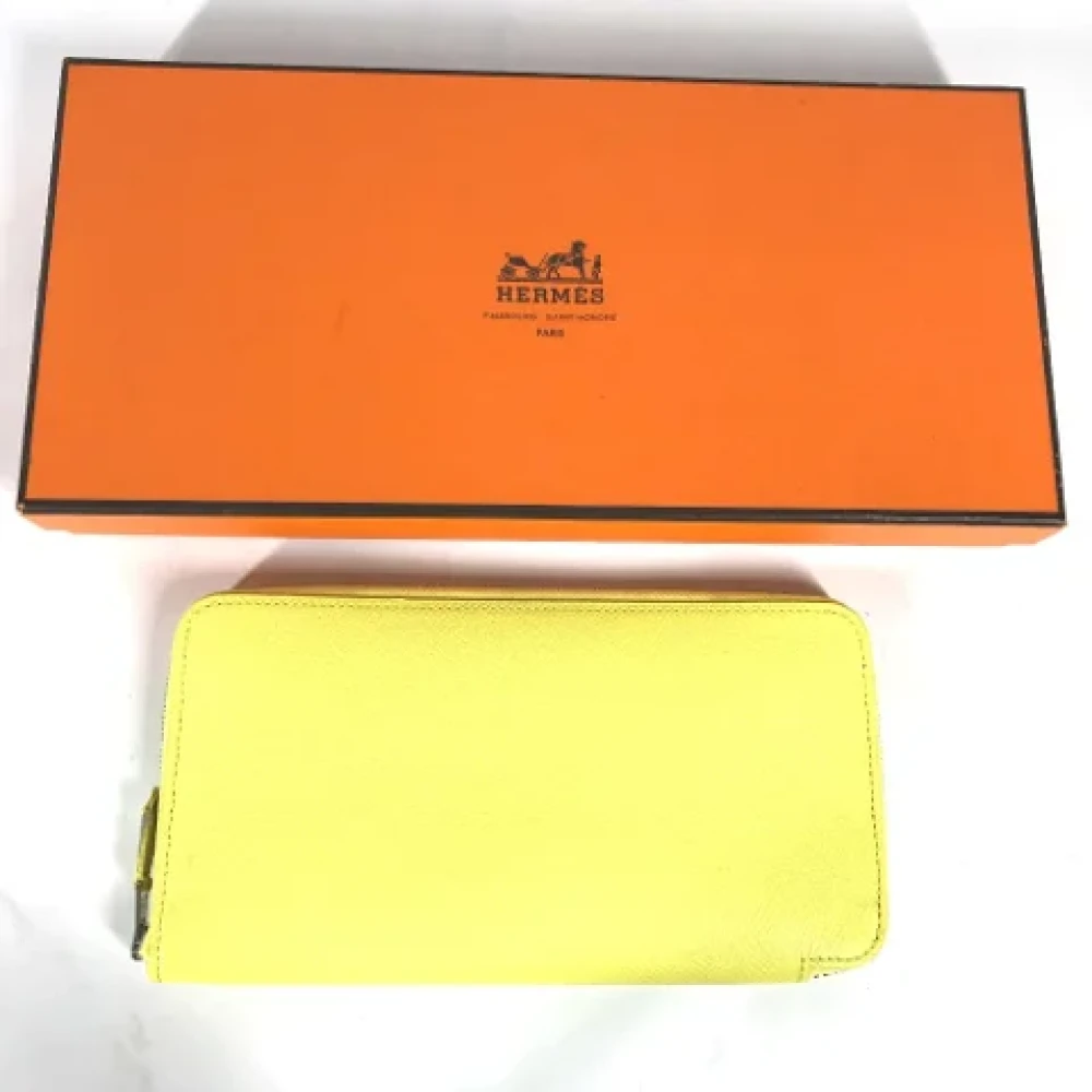 Hermès Vintage Pre-owned Leather wallets Yellow Dames