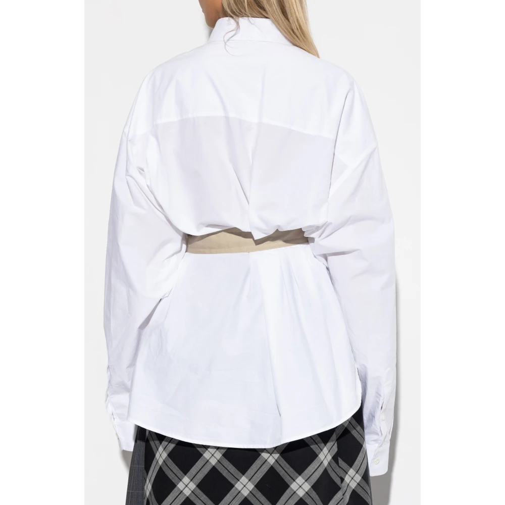 Balenciaga Shirt met Taille Riem White Dames