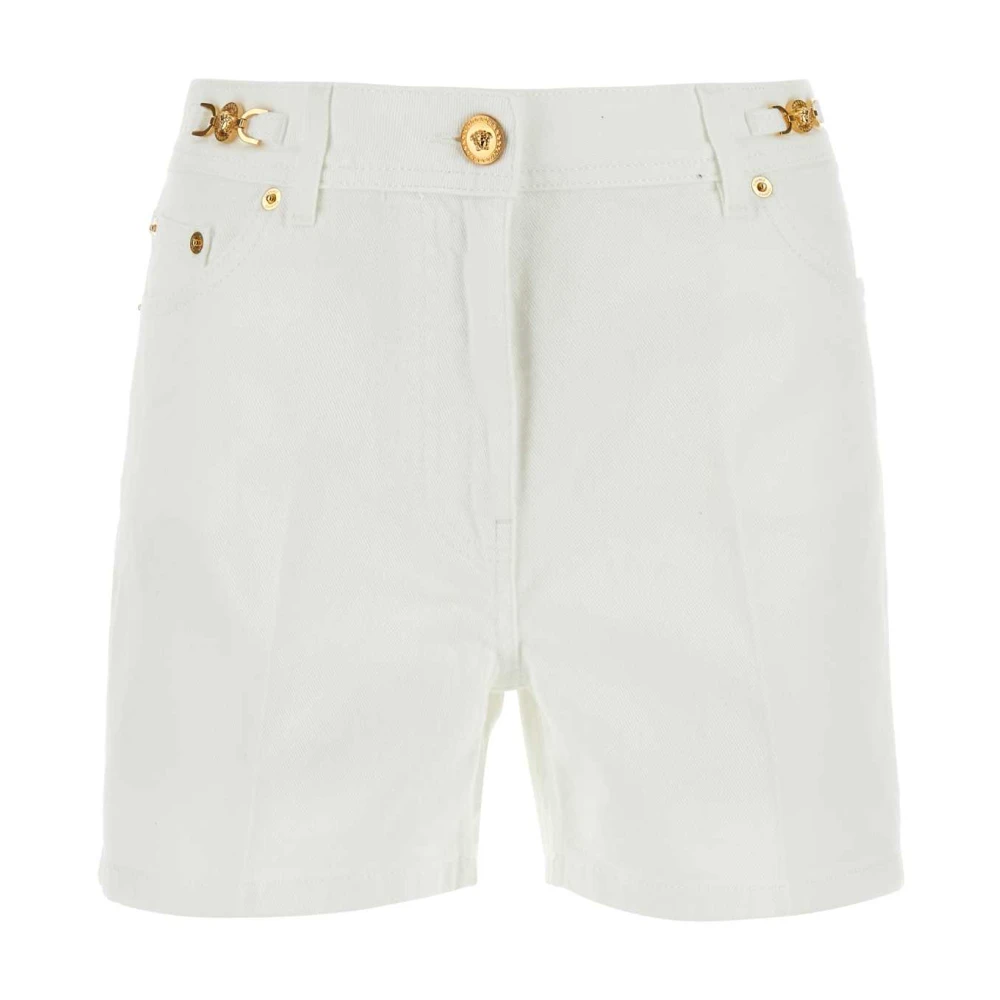 Versace Stiliga vita denim shorts White, Dam