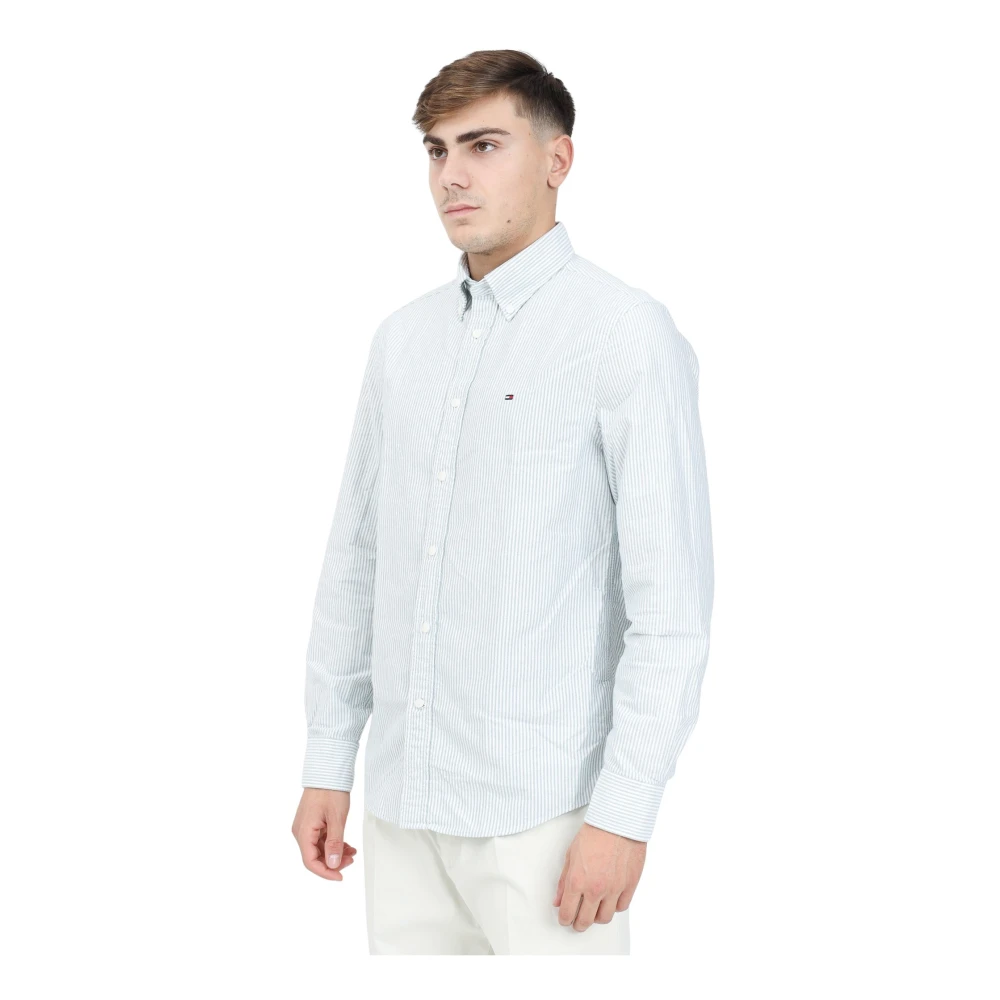 Tommy Hilfiger Gestreept Oxford Heritage Overhemd met Lange Mouwen Green Heren
