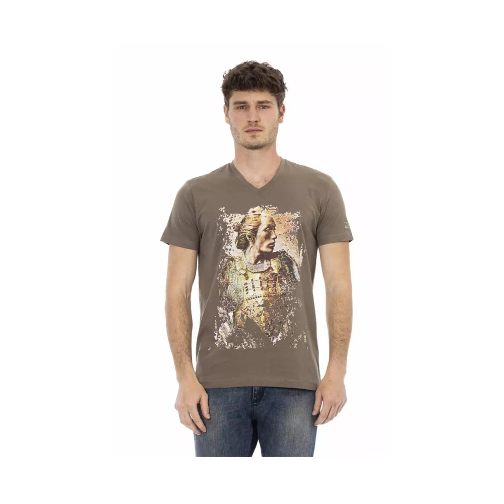 Trussardi Men's Brown Samurai Graphic Tee