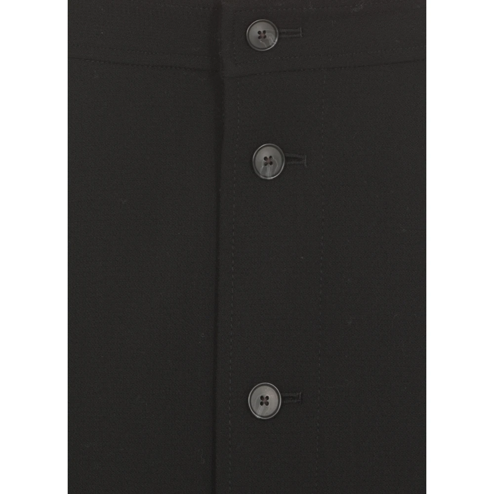 Ralph Lauren Zwarte wollen rok met knopen en zakken Black Dames