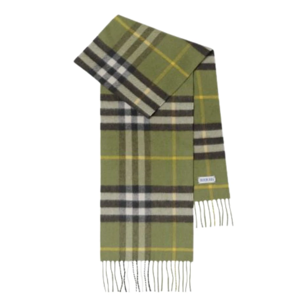 Burberry Groene Geruite Wol Kinder Sjaal Green Unisex