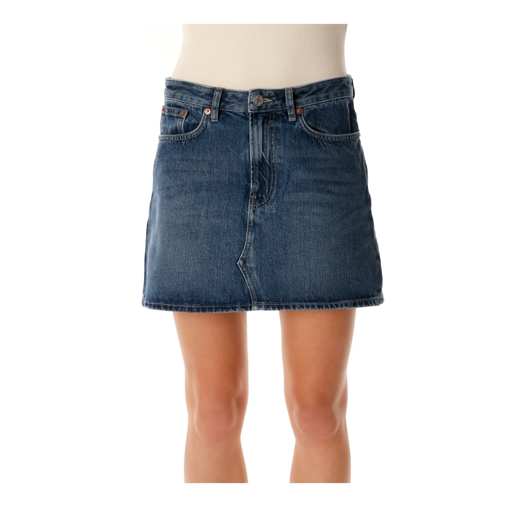 Samsøe Denim Mini Rok met Vijf Zakken Blue Dames