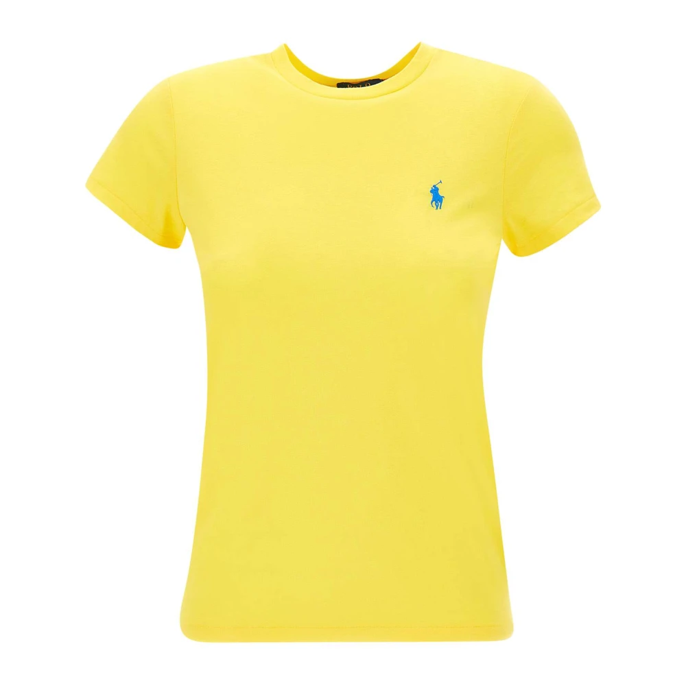 Polo Ralph Lauren Katoenen Jersey Crewneck T-shirt Yellow Dames