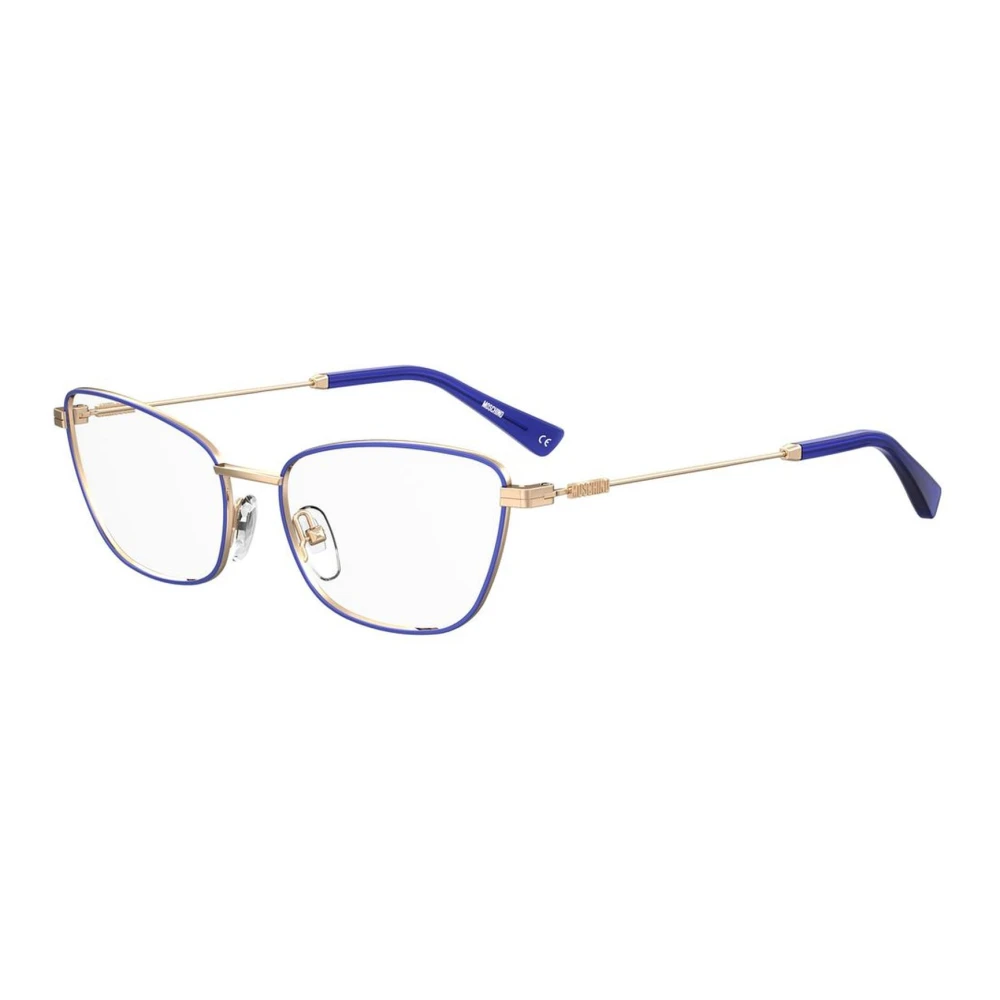 Moschino Blauwe Metalen Montuur Bril Vrouwen Blue Dames