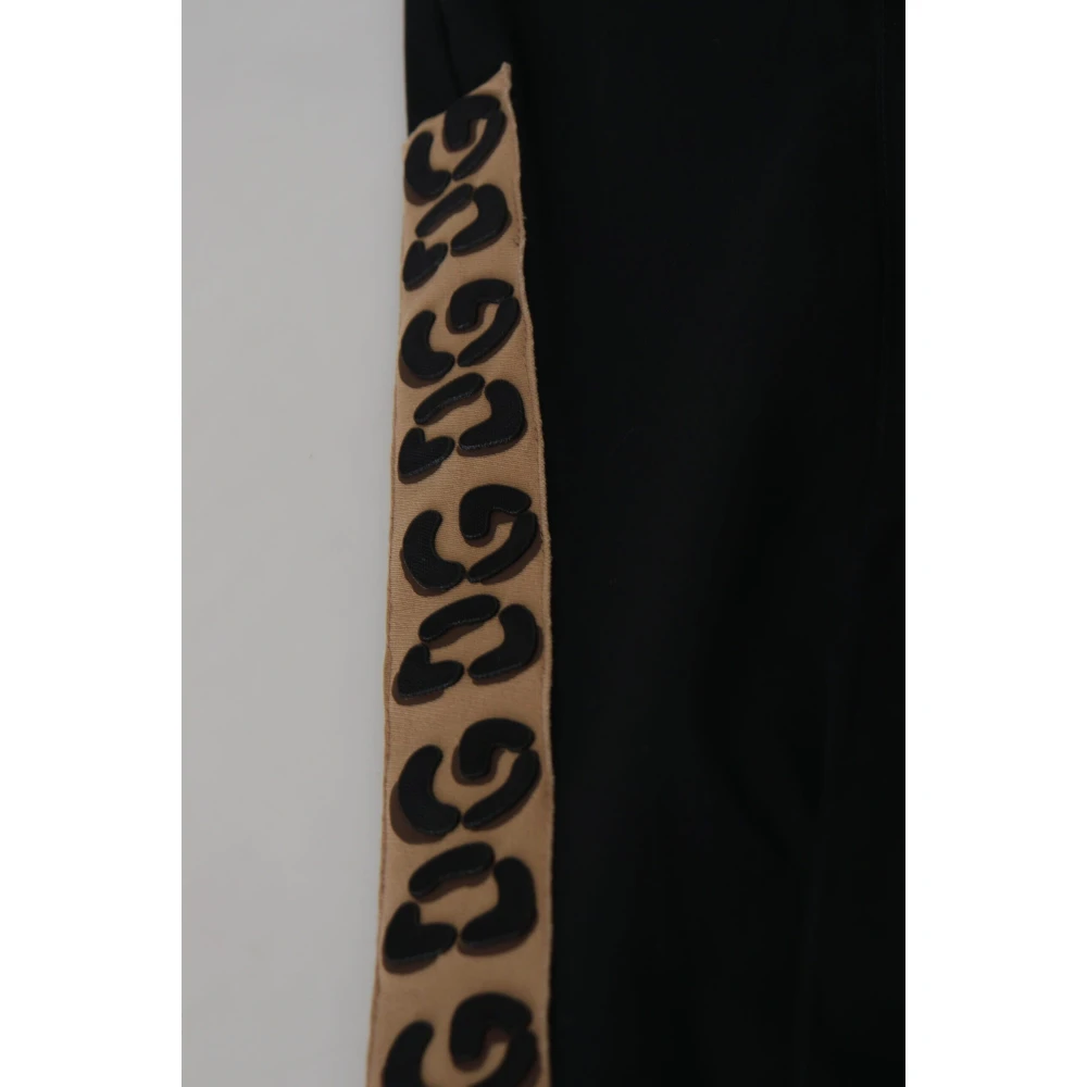 Dolce & Gabbana Zwarte katoenen elastische taille DG Logo cropped broek Black Heren