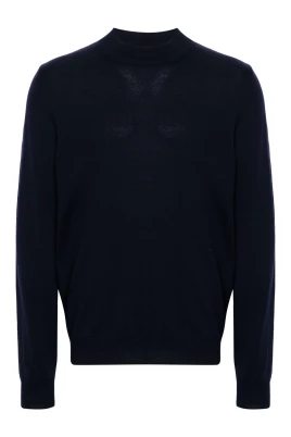 Blå Merino Turtle Neck Sweater