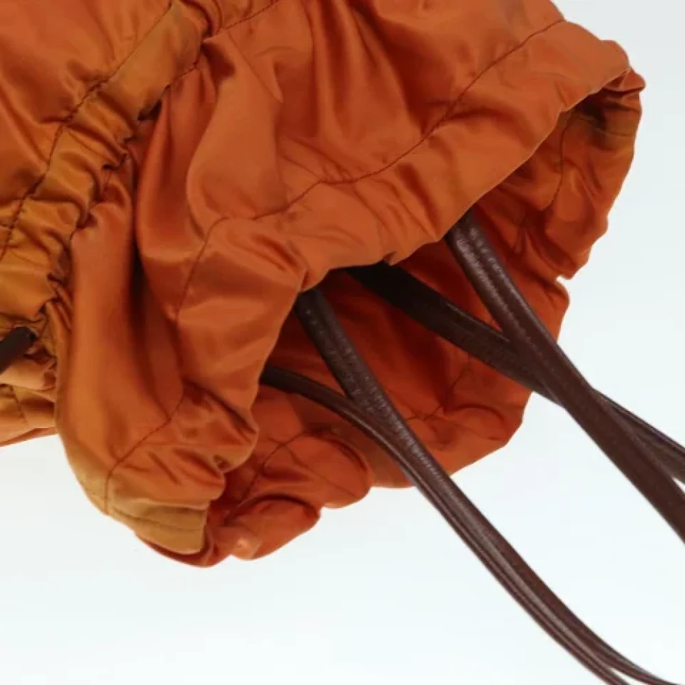 Prada Vintage Pre-owned Leather shoulder-bags Orange Dames