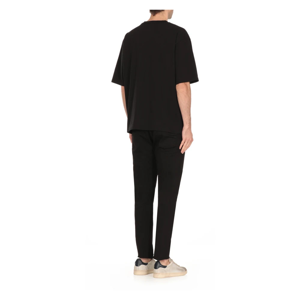 Dsquared2 Zwarte Katoenen T-shirt met Rubberen Logo Black Heren