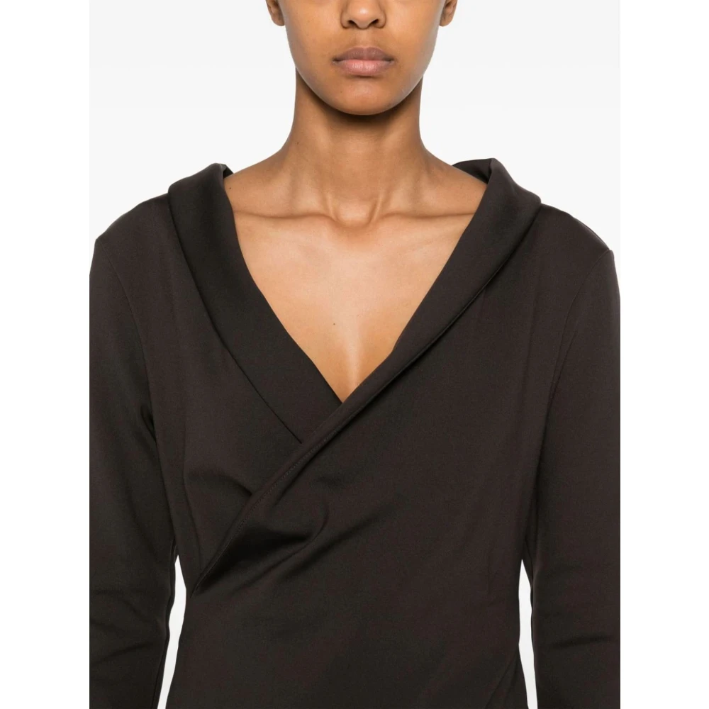Philosophy di Lorenzo Serafini Bruine Jersey Midi Jurk Brown Dames