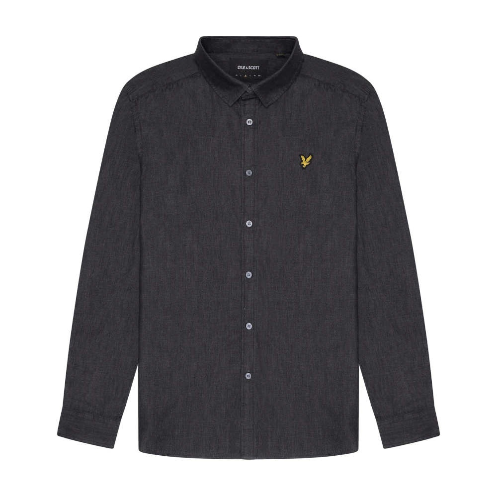 Lyle & Scott LS Geweven Overhemden Chambray Overhemd Black Heren