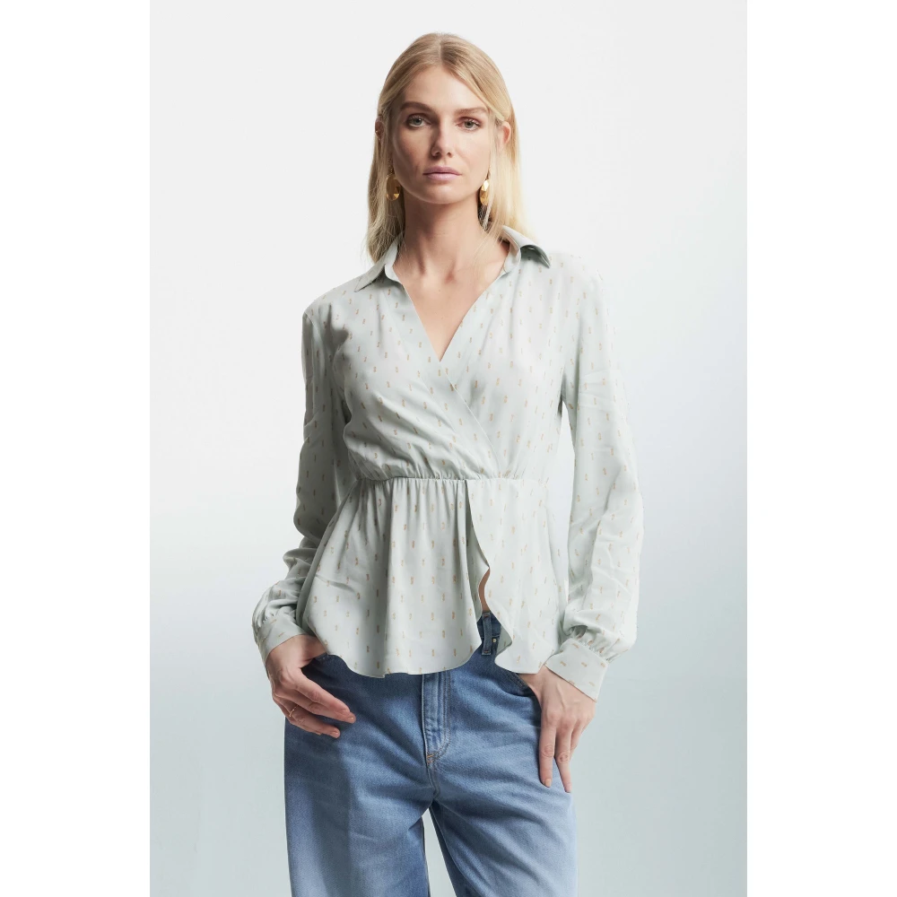 Kocca Blouse met overslag en gerimpelde taille Multicolor Dames