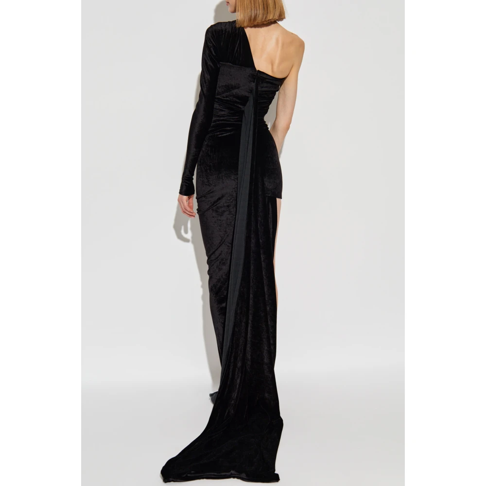 Balenciaga Lange jurk met een asymmetrische snit Black Dames