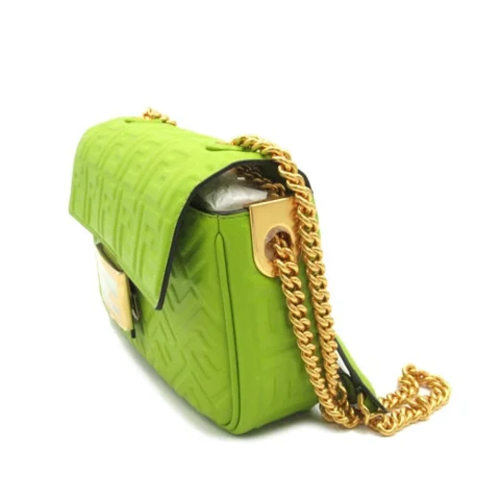 Fendi Vintage Pre-owned Leather crossbody-bags Green Dames