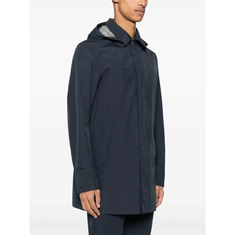 Herno Blauwe Gore-Tex Jas met Afneembare Capuchon Blue Heren