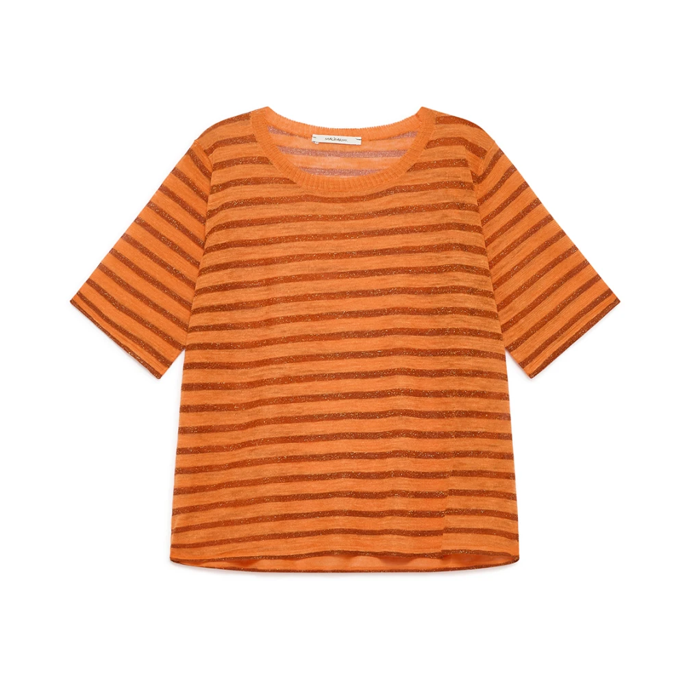 Maliparmi Zomer Linnen T-Shirt Orange Dames