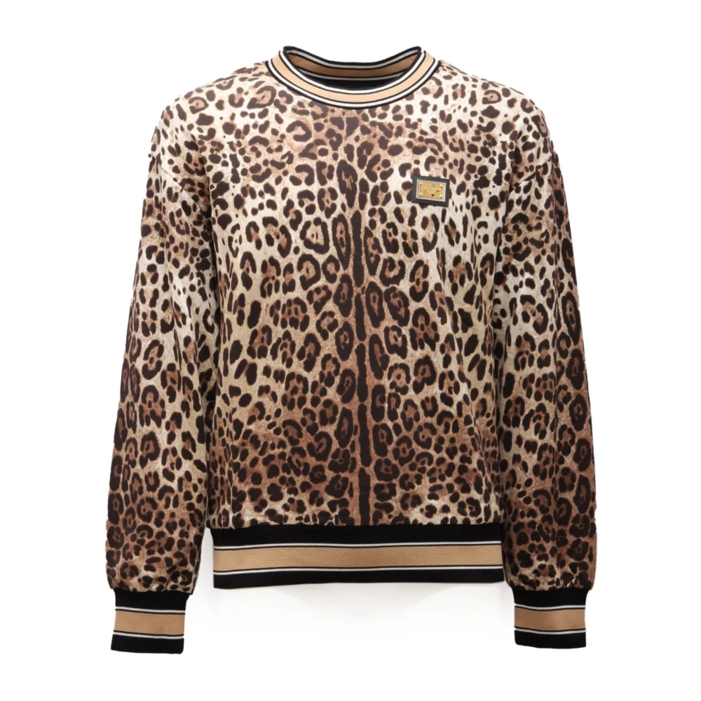 Dolce & Gabbana Herren Multicolor Leopardenmuster-Sweatshirt