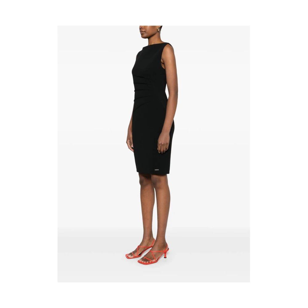 Calvin Klein Zwarte Mouwloze Jurk met Achterrits Black Dames