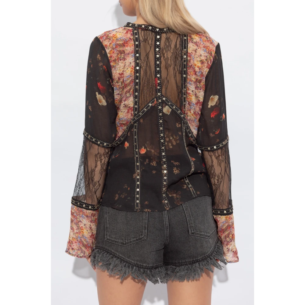 AllSaints Gemengd Materiaal Top Florence Multicolor Dames