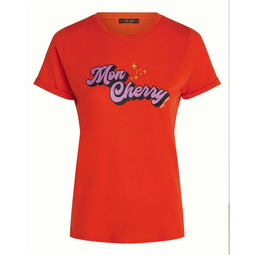 King louie Elly Placement Print Tee Red Dames