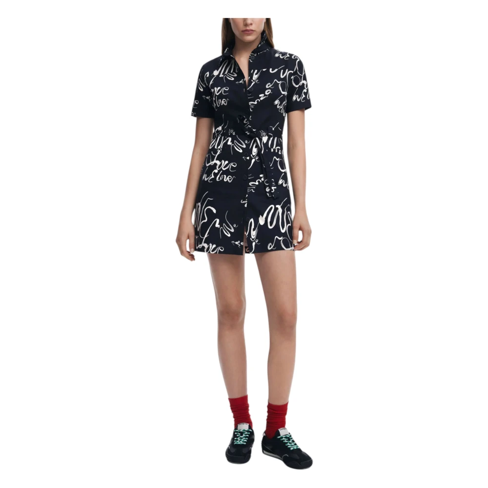 Desigual Lange Jurken Collectie in Katoenmix Black Dames