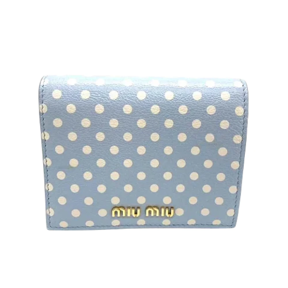 Miu Pre-owned Leather wallets Blue Dames