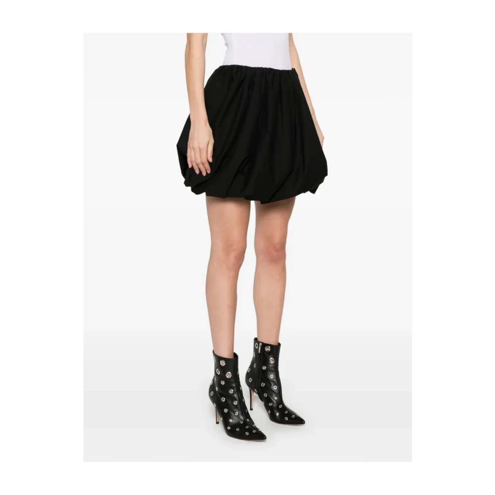 Rotate Birger Christensen Ballon Rok Zwart Elastische Taille Black Dames