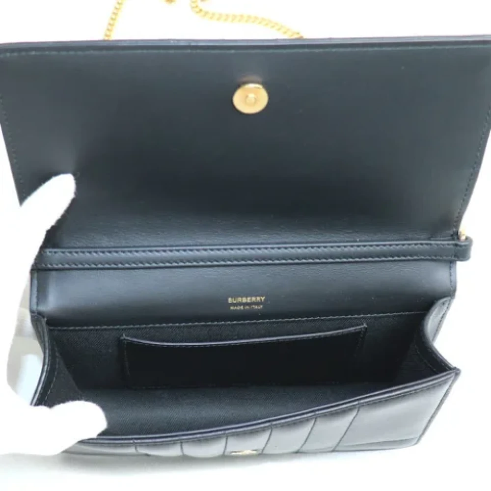 Burberry Vintage Pre-owned Leather shoulder-bags Black Dames