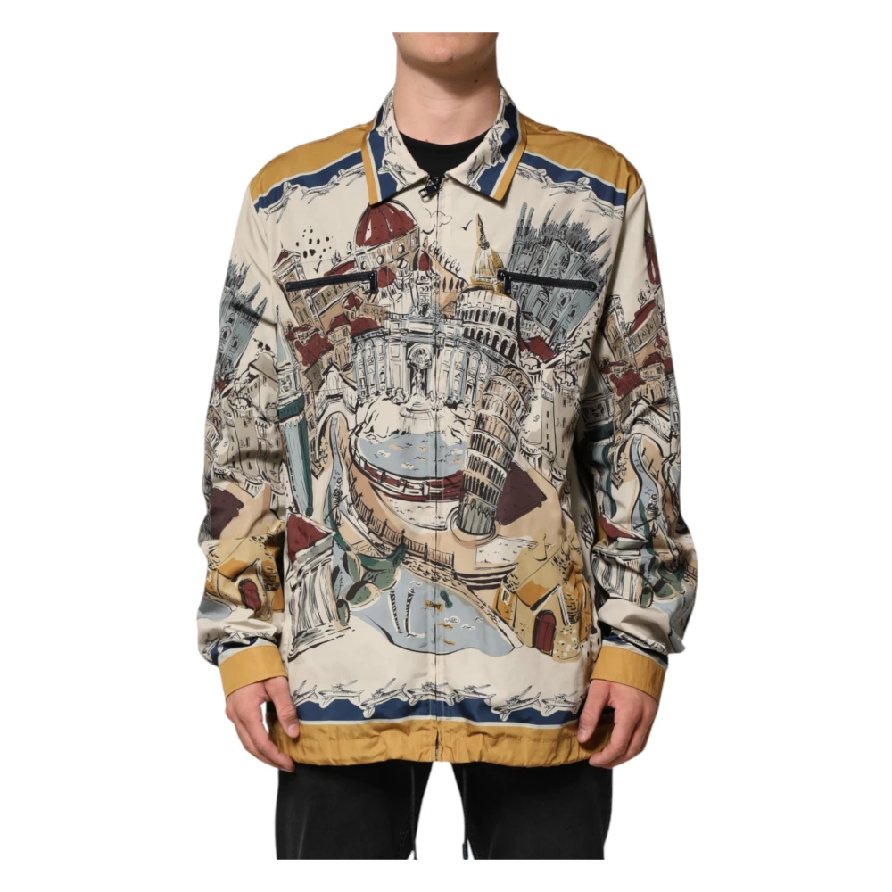 Dolce & Gabbana Men's Multicolor Motif Bomber Jacket 3XL