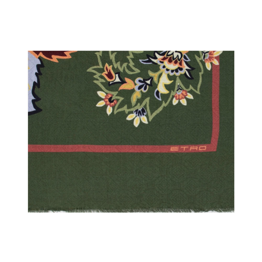 ETRO Bloemenpatroon sjaal voor elegante outfits Green Dames