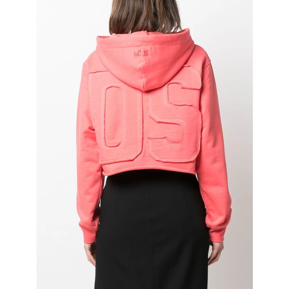 Gcds Stijlvolle Sweatshirt met Blootgestelde Schouders Pink Dames