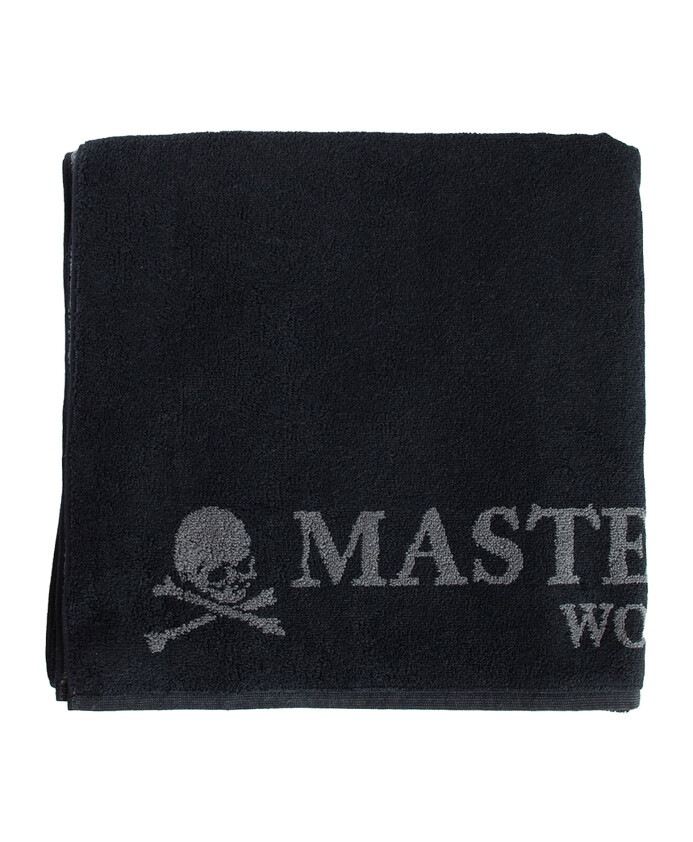 black-cotton-terry-towel-with-logo-jacquard