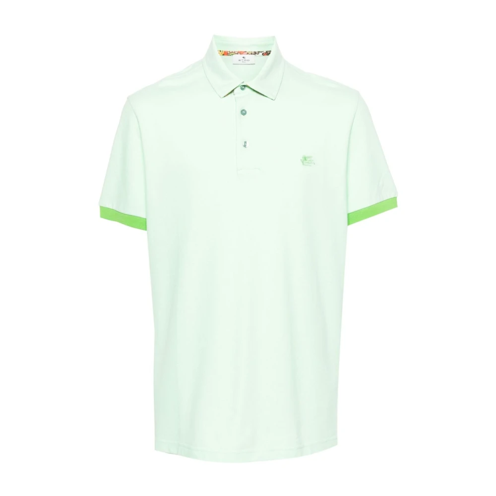 ETRO Groene Paisley Print Polo Shirt Green Heren