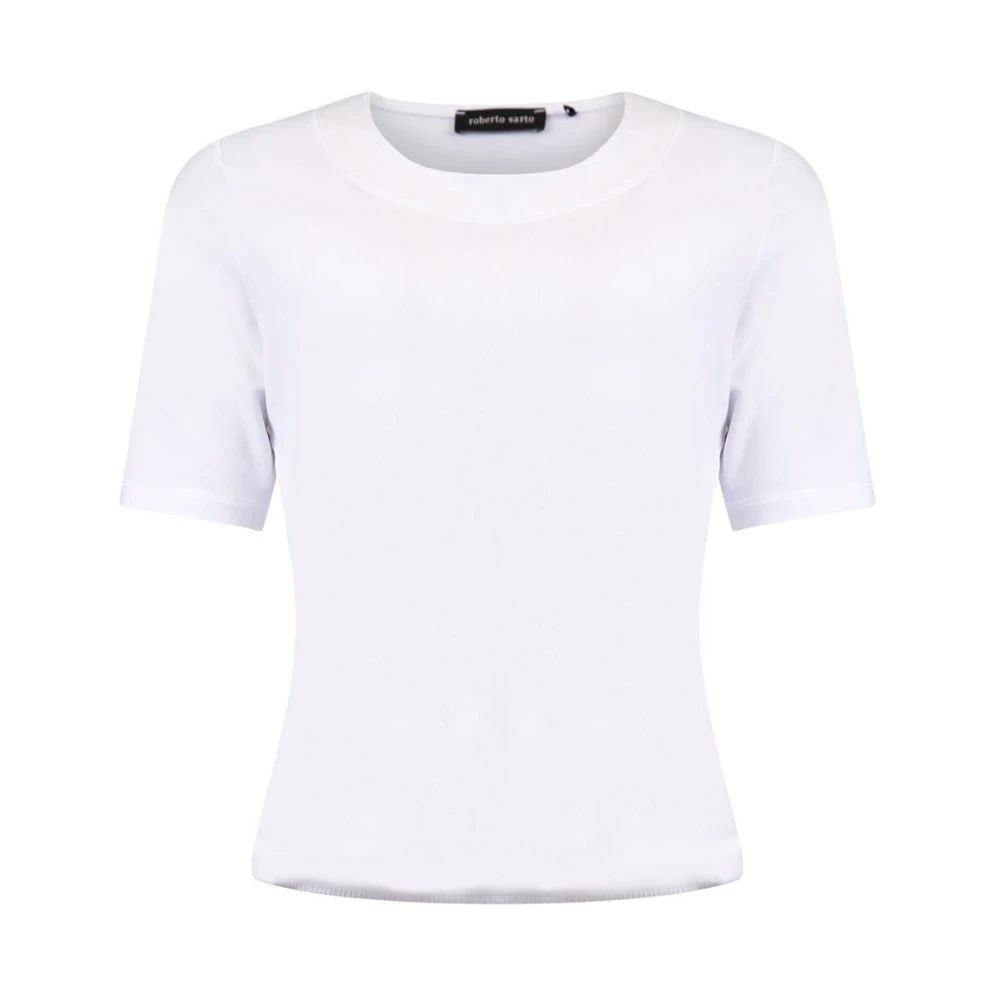 Roberto sarto Witte Blouson O-Neck Shirt White Dames