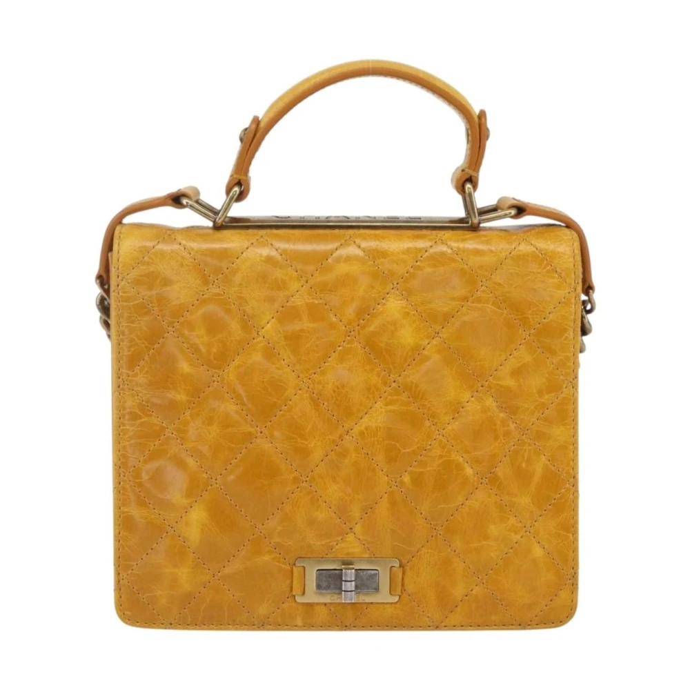 Chanel Vintage Women's Yellow Pre-Owned Vintage Quilted Flap Handbag