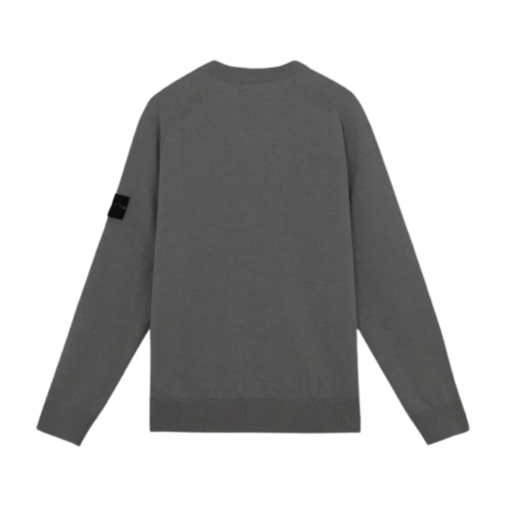 Stone Island Losse Cardigan in Geelong Wol Gray Heren